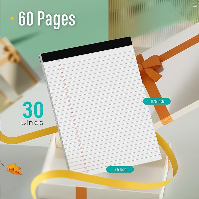 12 Pack Legal Pads 8.5 x 11 Note Pads 8.5 x 11 Inch Notepad 360 Sheets Writing - Image 2