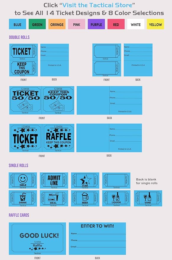 Tacticai 1000 Raffle Tickets, Single Roll, Ticket - Image 3
