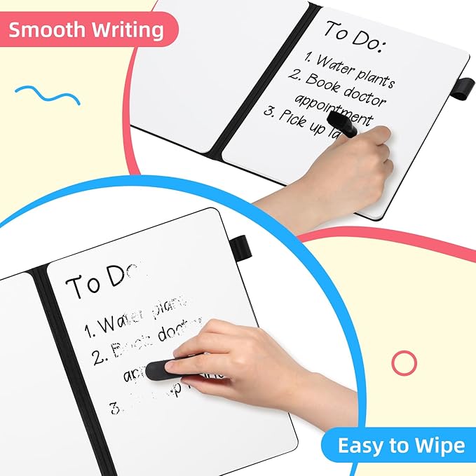 AGM Portable White Board Dry Erase Notebook, 8.4" x 6" Double Sided Folding - Image 5