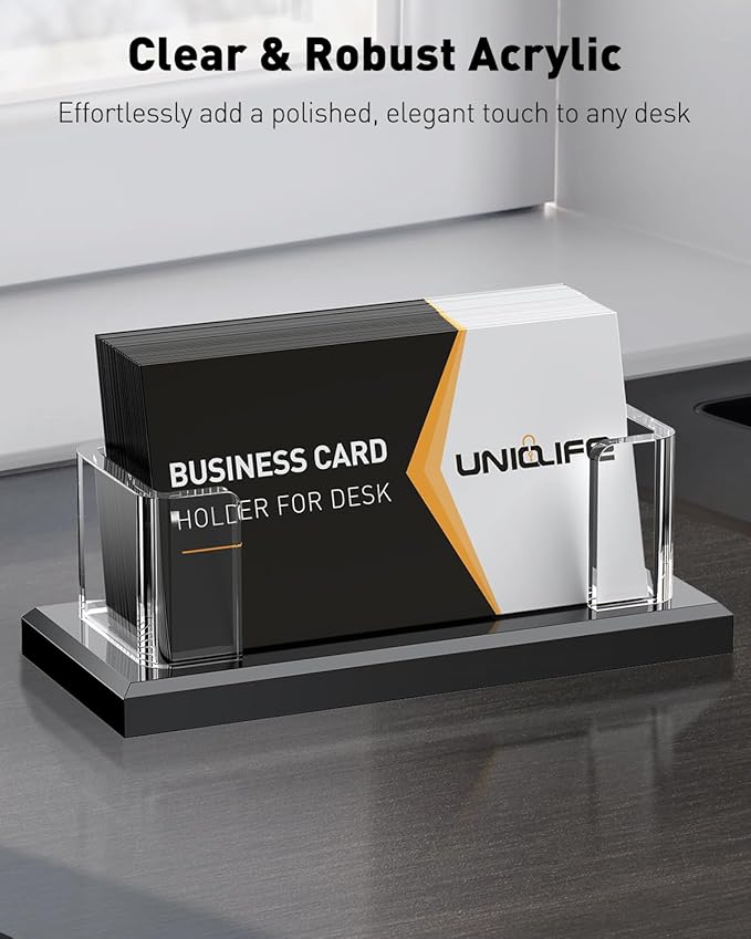 Uniclife 2 Pack Acrylic Business Card Holder - Image 2