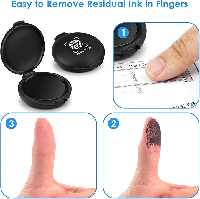 ERKOON 6 Pack Fingerprint Ink Pads, Thumbprint Ink Pad - Image 3