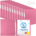 Henoyso 36 Pcs 3 Ring Binder 0.5 Inch Round Fits Letter Size 8.5'' x 11'' Paper by Henoyso
