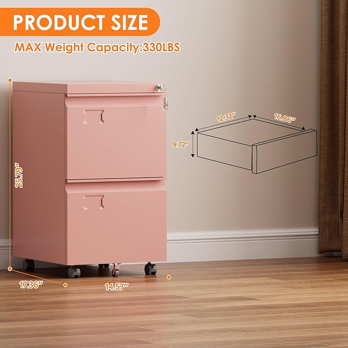 METAN 2 Drawer Vertical File Cabinet - Image 3