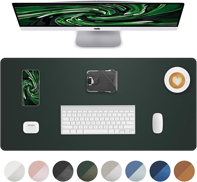 Leather Desk Pad Protector, Non-Slip PU Leather Blotter, Laptop Desk Pad by AFIING