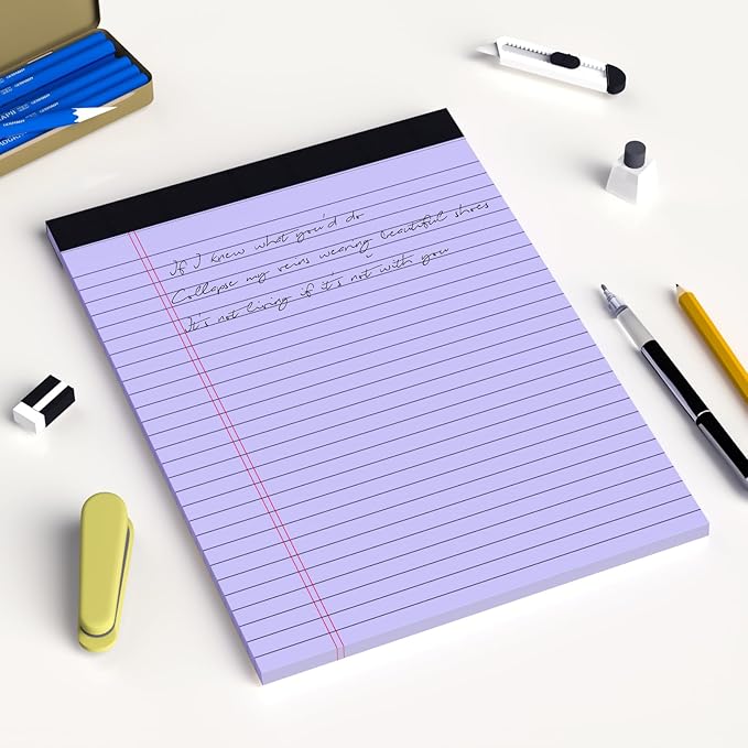 AILZFEI Purple Legal Pad Note Pads 8.5 x 11 inch, Wide Ruled, 30 Sheets/Pad - Image 7