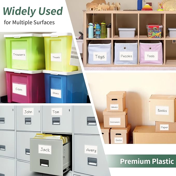 NIUBIER Storage Bin Labels, 36 Pack 5x7 Index Card Holder, Removable Tote - Image 4