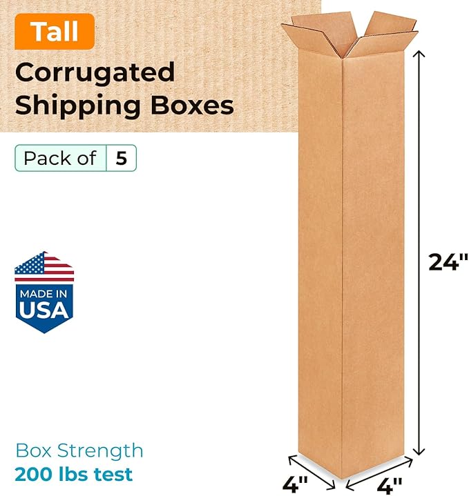 Tall Moving & Shipping Boxes 4 x 4 x 24 inches - Image 2