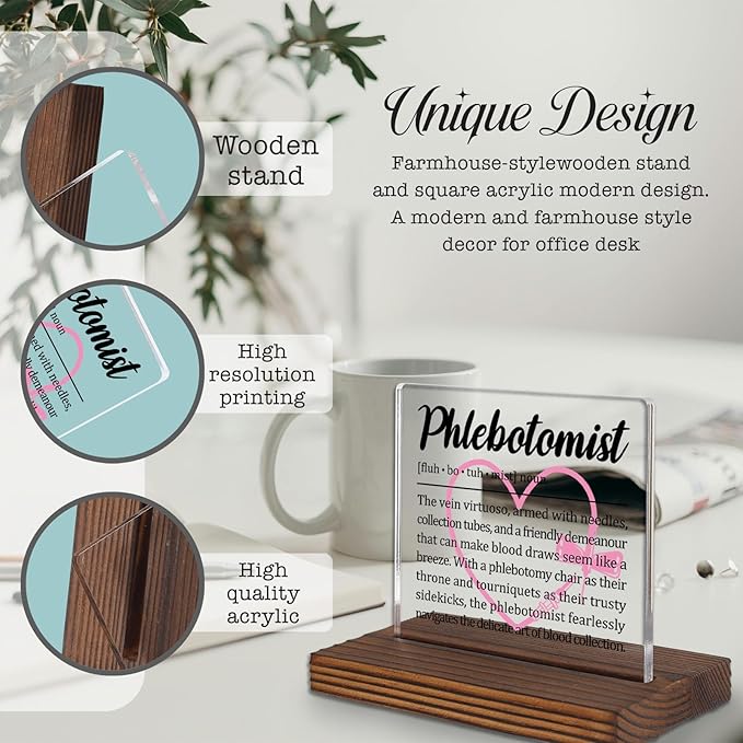 Phlebotomist Gifts, Thank You Desk Sign - Image 3