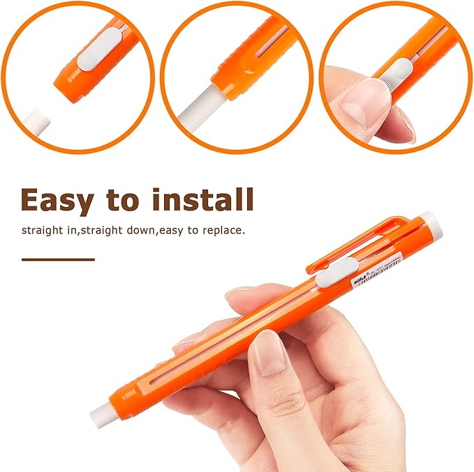 Retractable Mechanical Eraser Pen, Pen-Style Erasers Assorted Color, 4 Pack - Image 4