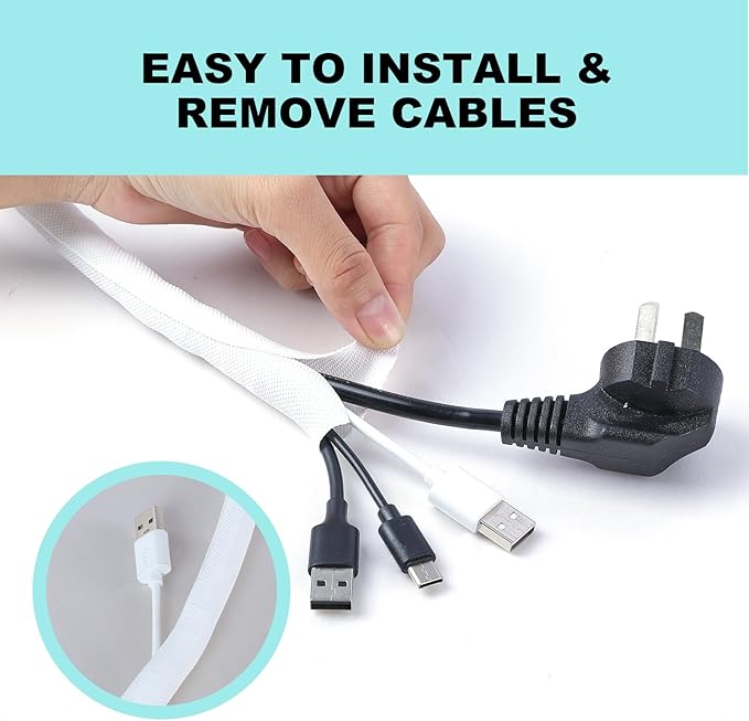 AGPTEK Cable Sleeve Cover, 6.6ft - Image 6
