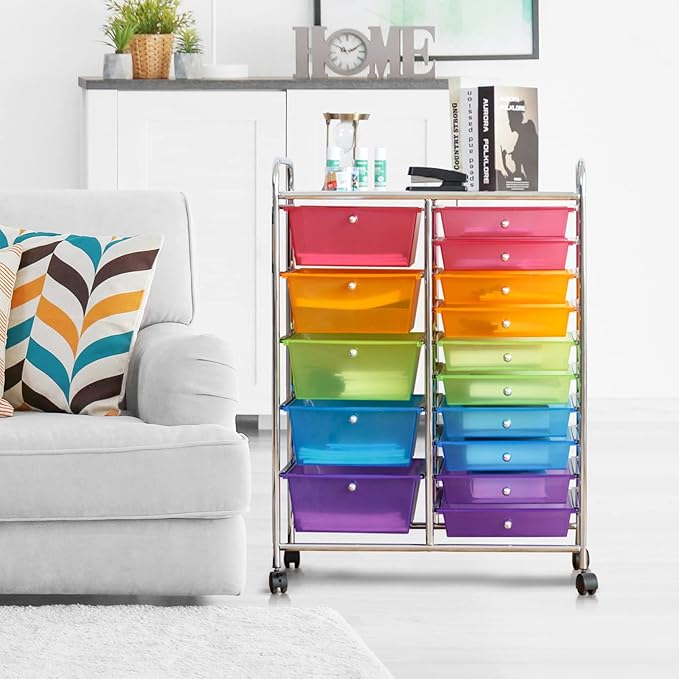 GLACER 15 Drawers Rolling Cart, Storage Cart - Image 8