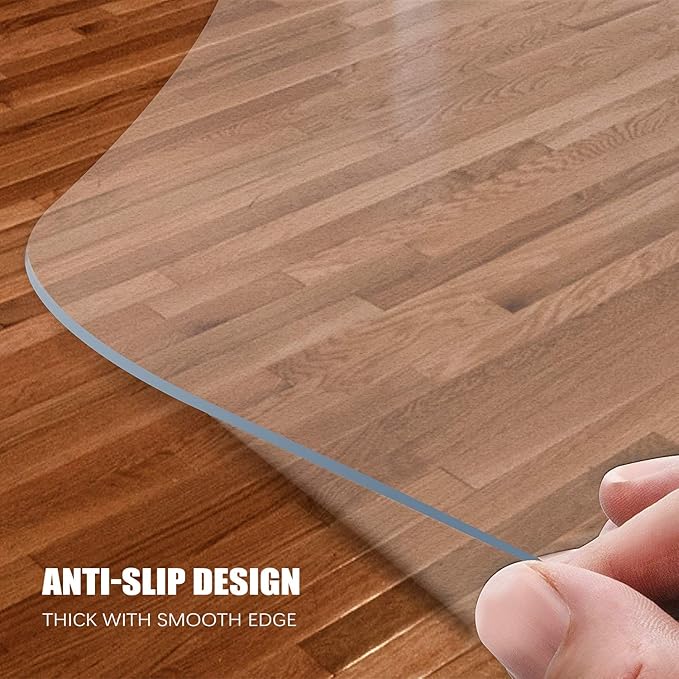 Kuyal Clear Chair Mat, Hard Floor Use, 4.75'×7' Transparent Office Home Floor - Image 5