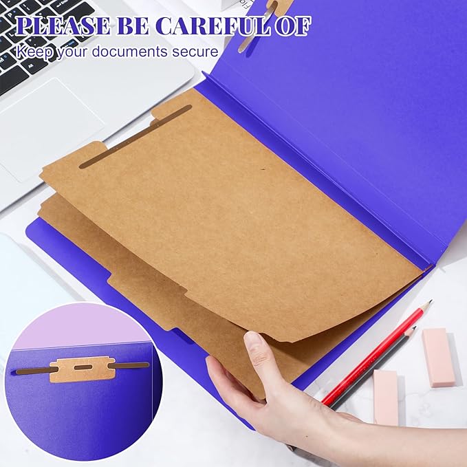 Skyygemm 48 Pcs Classification Folders Letter Size, 2 Divider Pressboard File - Image 4