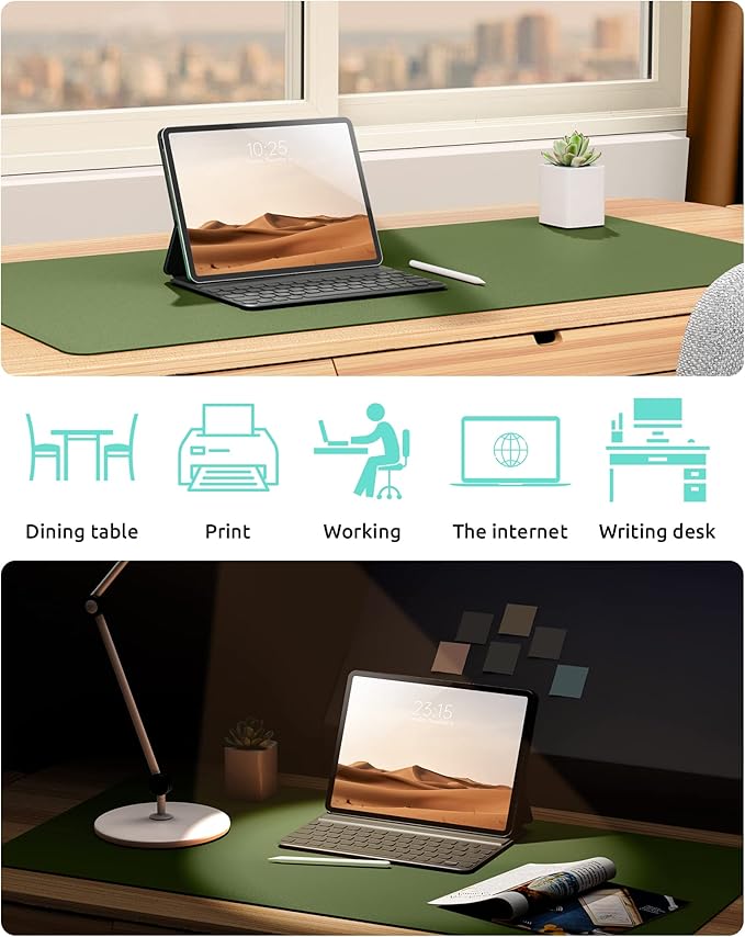 YSAGi Leather Desk Protector, Office Mat, Large Mouse Pad, Non-Slip PU Leather - Image 6
