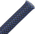 25ft - 1/4 inch PET Expandable Braided Sleeving – BlackBlue – Alex Tech Braided by AlexTech