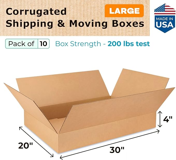 Large Shipping & Moving Boxes 30x20x4 inches - Image 2