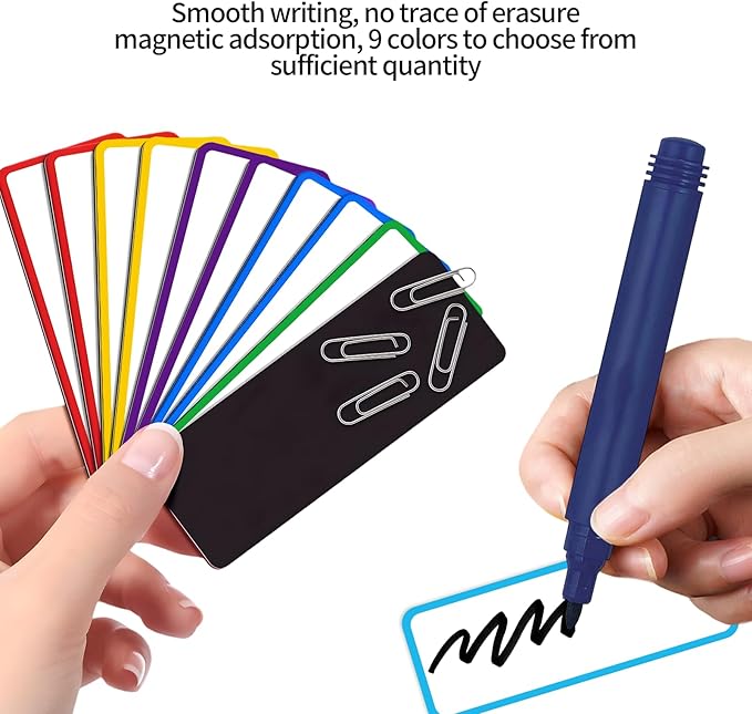 54pcs Magnetic Dry Erase Labels，Magnets Sticker，11 Colors Reusable Erasable - Image 3
