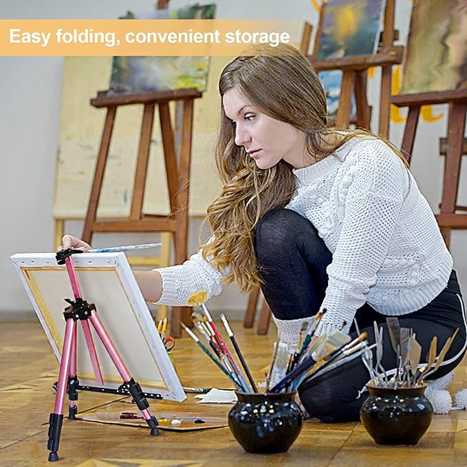 RRFTOK Artist Art Painting Easel Stand, Aluminum Metal Adjustable Easel - Image 3