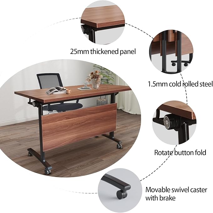 Conference Table Foldable Meeting Tables, Flip Top Mobile Training Table The - Image 4