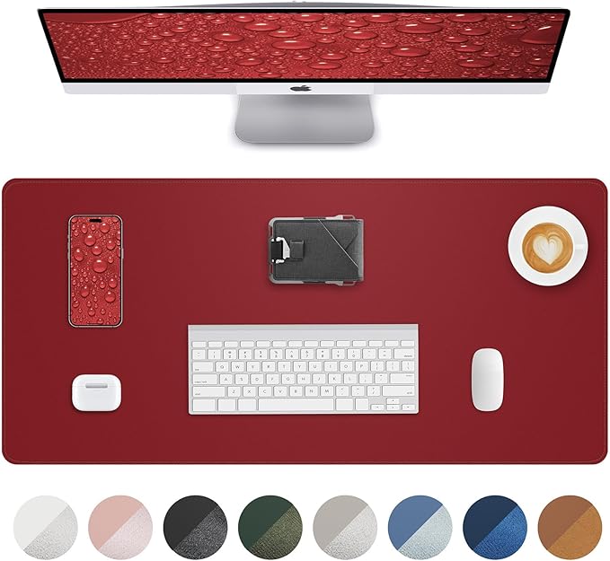 Leather Desk Protector, Non-Slip PU Laptop Blotter, Waterproof Writing Pad by AFIING
