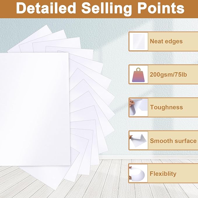 Silunkia 40 Sheets White Shimmer Cardstock 8.5 x 11 Scrapbooking Paper - Image 3