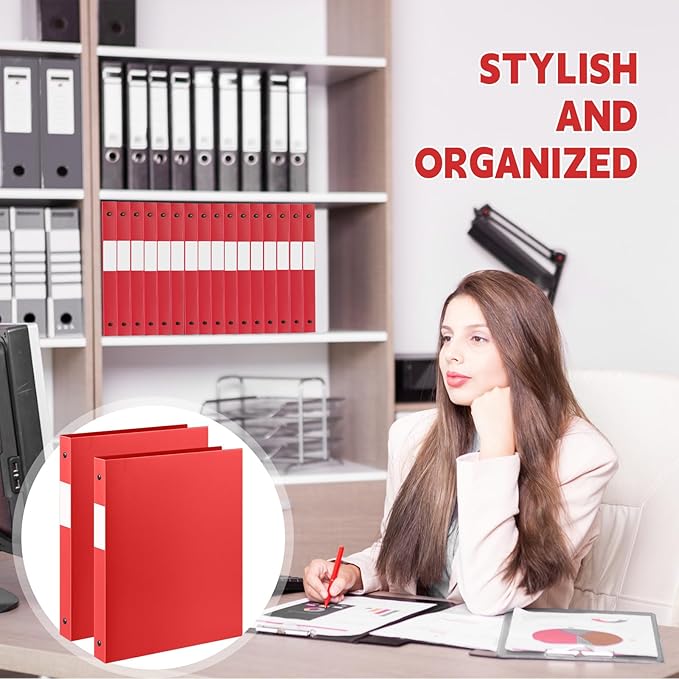 Henoyso 16 Pcs 3 Ring Binder 0.5 Inch Round Fits Letter Size 8.5'' x 11'' Paper - Image 6
