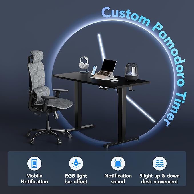 HUANUO One-Piece AI-Powered Electric Standing Desk, Smart APP, Compatible - Image 4