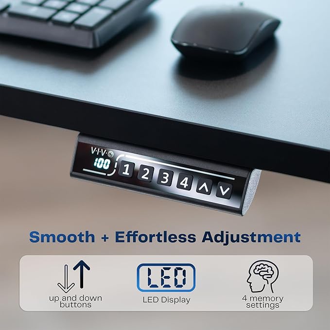 VIVO Electric 60 x 24 in Rustic Standing Desk, Memory Height Adjustment - Image 6