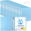 Henoyso 16 Pcs 3 Ring Binder 0.5 Inch Round Fits Letter Size 8.5'' x 11'' Paper by Henoyso