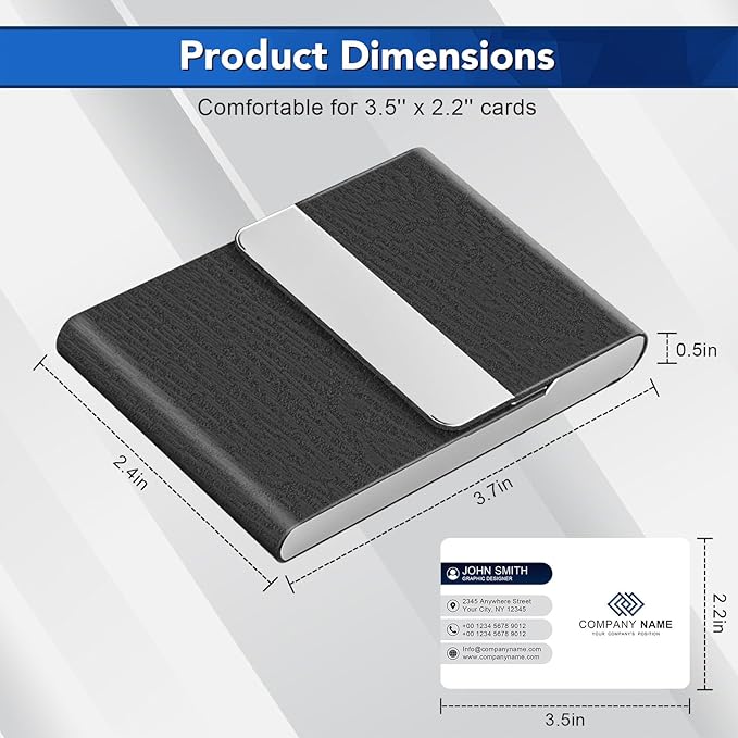 Business Card Holder with Ultra Slim Design, Business Card Case with Premium PU - Image 6