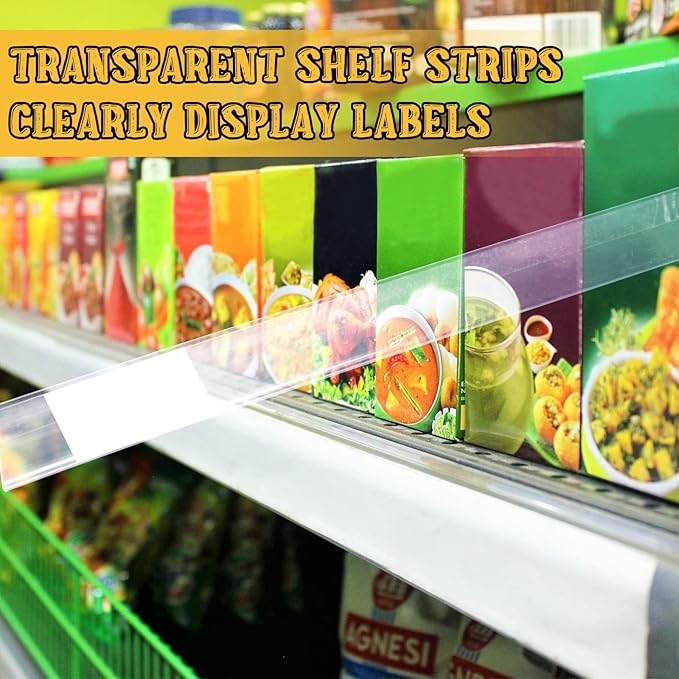 Fainne 100 Pcs 1.25 Inch Shelf Label Strip Holders Plastic Wire Shelf Price Tag - Image 6
