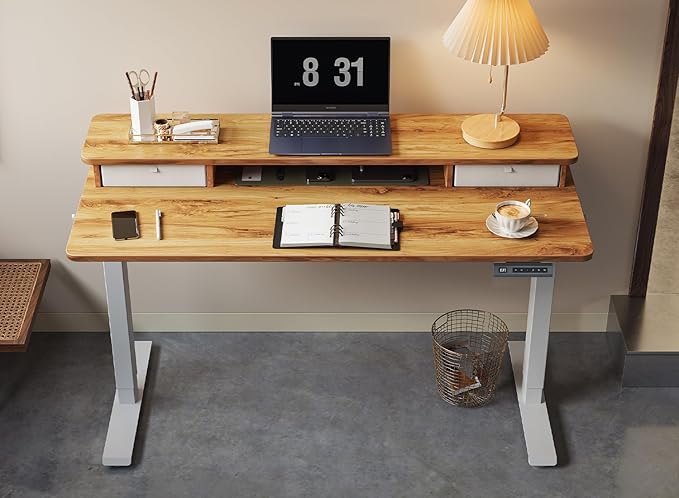 FEZIBO 63 x 28 Inch Deeper Height Adjustable Electric Standing Desk - Image 2