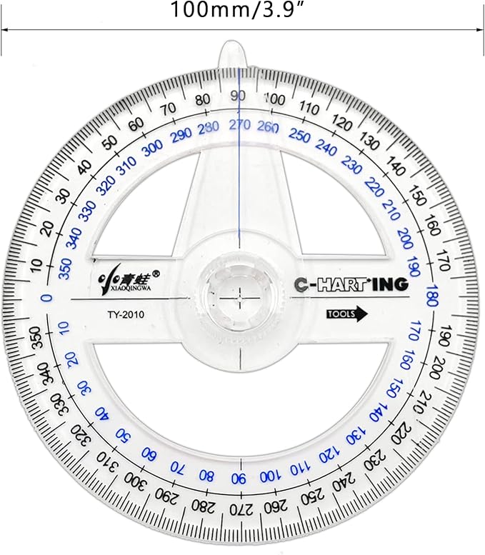 360° Protractor Pack of 5 Protactors Plastic Protractor Math Protractors Clear - Image 5