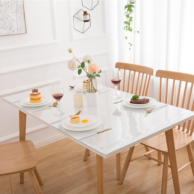 Eisdroma 28 x 72 Inch Clear Table Cover Protector, 1.5mm Plastic Table Cover - Image 2