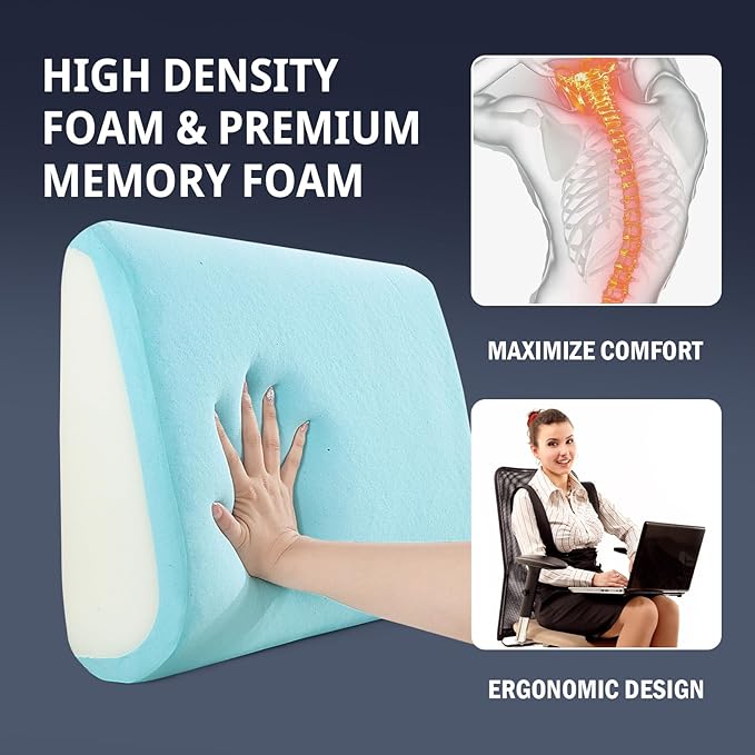 HOMBYS Lumbar Support Pillow for Recliner Chair, Memory Foam Back Support - Image 4