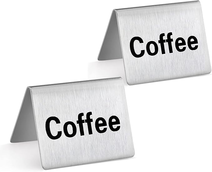 New Star Foodservice Stainless Steel Table Tent Sign, 2 x 2-Inch) - Image 2