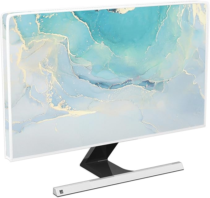 Baocicco Blue Green Marble TV Display Screen Cover 32 Inch Creative Anti-Static by Baocicco