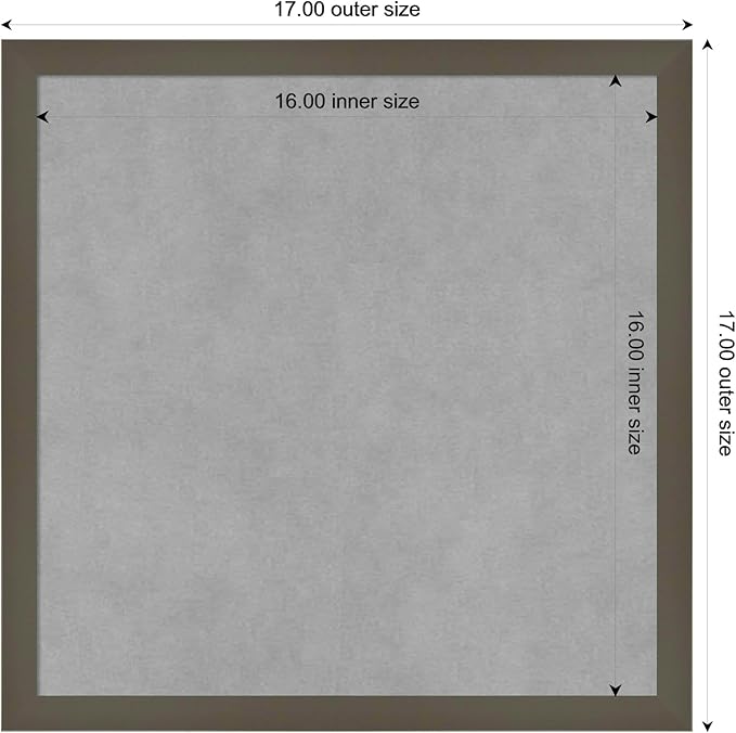 Amanti Art Grey Framed Magnetic Board 17x17 Small Vision Board - Image 3