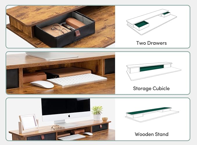 FEZIBO 63 x 28 Inch Deeper Height Adjustable Electric Standing Desk - Image 4