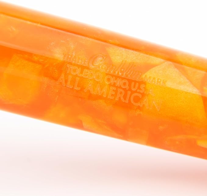 Conklin All American Fountain Pen in Sunburst Orange – Broad Nib, Vibrant - Image 3