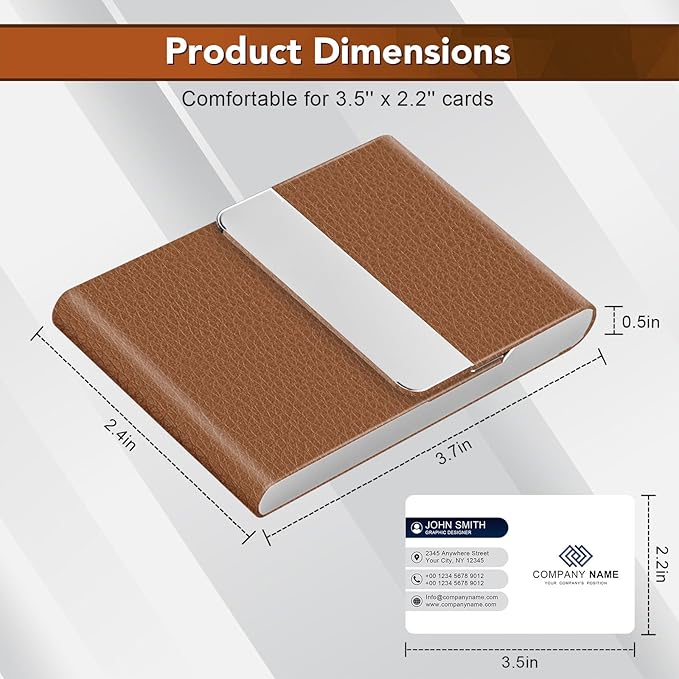 Business Card Holder with Ultra Slim Design, Business Card Case with Premium PU - Image 7