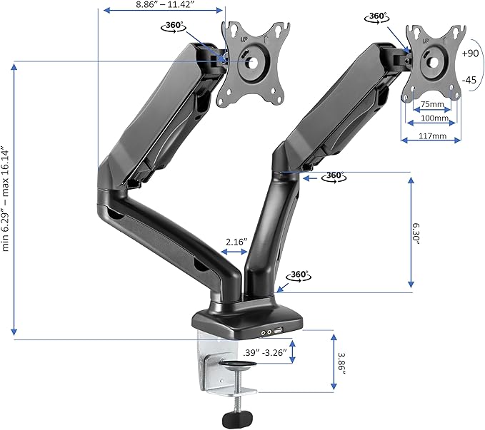 Rocelco 40" Height Adjustable Standing Desk Converter - Image 5