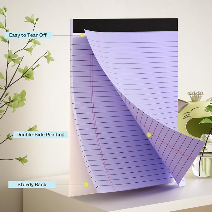 2 Pack Legal Pads 8.5 x 11 Purple Note Pads 8.5 x 11 Notepad 8.5 x 11 Micro - Image 3