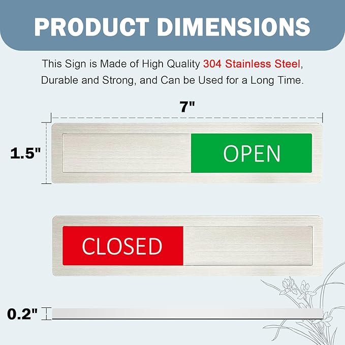 Open Closed Sign, Open Signs Privacy Slide Door Sign Indicator - Image 5