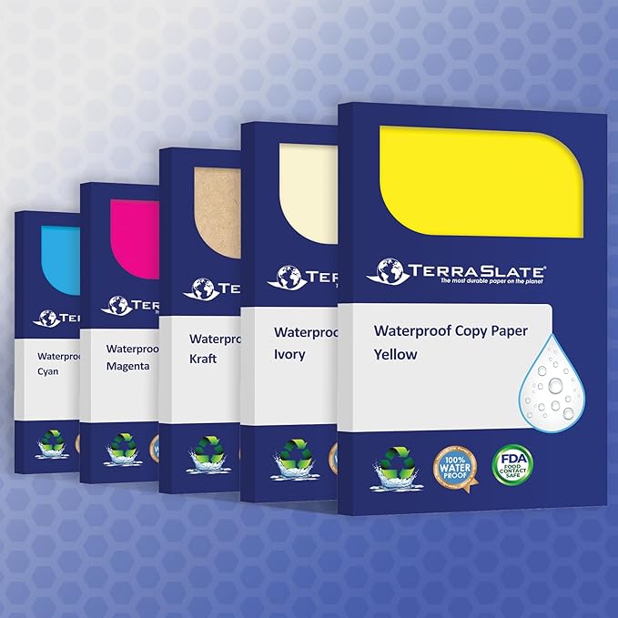 TerraSlate Waterproof Paper, Rip-Proof Colored Paper, 50 Sheets, 10 Mil - Image 7