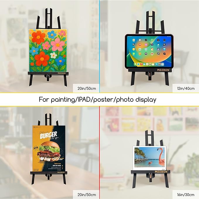 MEEDEN Tabletop Easel Stand for Display: 20" x 12 Pack Pine Wood Table Top - Image 4