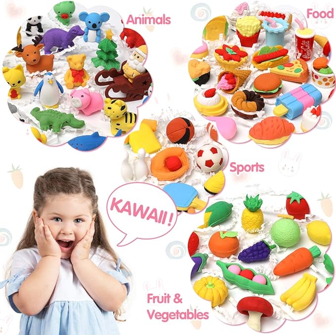 150 Pack Animal Erasers for Kids Puzzle Pencil Erasers 3D Mini Eraser Toys for - Image 6