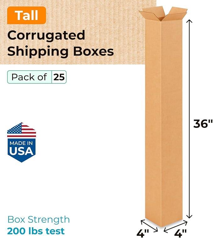 Tall Moving & Shipping Boxes 4"L x 4"W x 36"H - Image 2