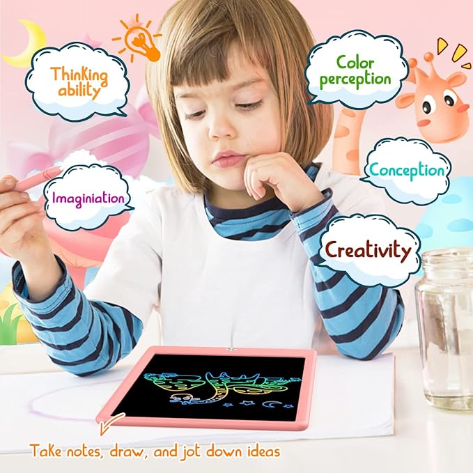 BUKEBU LCD Writing Tablet Doodle Board, Colorful Drawing Pad, Electronic - Image 4
