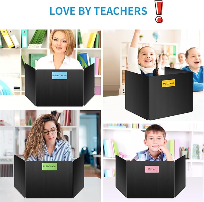 18 Pack Black Desk Dividers for Students, Privacy Shields Folder for Students - Image 6